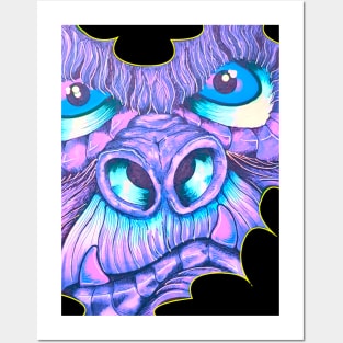 Purple Gorilla Face Posters and Art